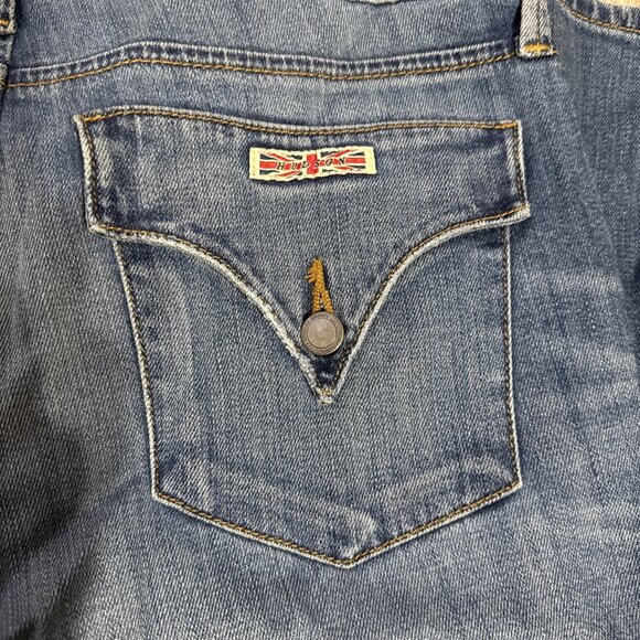 Hudson Triangle Flap Pocket Blue Denim Mid-Rise Jeans Women Size 25 NWT! - Picture 2 of 10